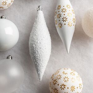 Набор пластиковых шаров Кастелло: Crystal White 6-14 см, 26 шт Winter Deco фото 2