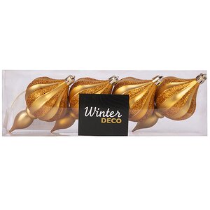 Елочная игрушка Eclatant - Dark Gold 12*6 см, 4 шт, пластик