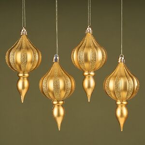 Елочная игрушка Eclatant - Dark Gold 12*6 см, 4 шт, пластик