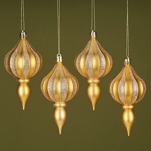 Елочная игрушка Eclatant - Light Gold 12*6 см, 4 шт, пластик