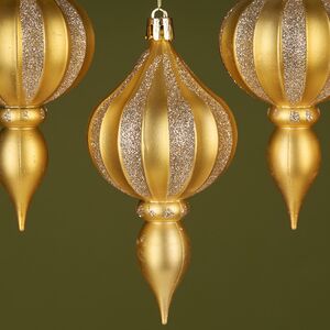 Елочная игрушка Eclatant - Light Gold 12*6 см, 4 шт, пластик Winter Deco фото 2