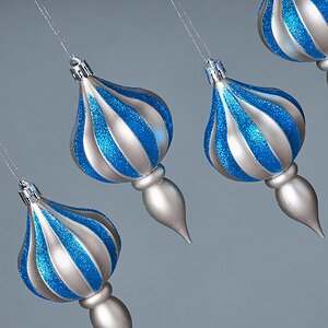 Елочная игрушка Eclatant - Silver Blue 12*6 см, 4 шт, пластик Winter Deco фото 4