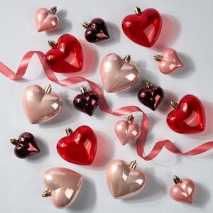 Набор елочных игрушек Сердечки: Lovely Xmas 5-7 см, 16 шт, пластик, подвеска