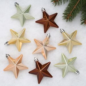 Набор елочных игрушек Звезды: Небо над Парижем 7 см, 8 шт, пластик, подвеска