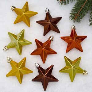 Набор елочных игрушек Звезды: Парижская Ночь 7 см, 8 шт, пластик, подвеска