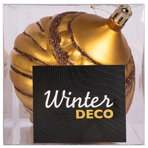 Елочная игрушка Golden Ramona 14 см золотая, пластик Winter Deco фото 3