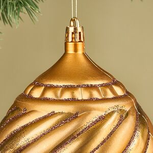 Елочная игрушка Golden Ramona 14 см золотая, пластик Winter Deco фото 2