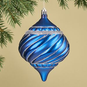 Елочная игрушка Sapphiro Ramona 14 см синяя, пластик