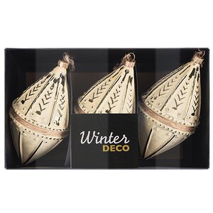 Набор елочных игрушек Monterro Rosso 14 см, 3 шт, пластик, подвеска Winter Deco фото 4