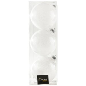 Набор пластиковых шаров Albertine - White Glaze 15 см, 3 шт Winter Deco фото 7
