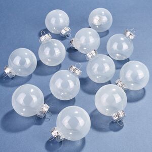 Набор пластиковых шаров Albertine Vitrobulles - White Glaze 6 см, 12 шт