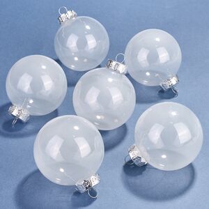 Набор пластиковых шаров Albertine Vitrobulles - White Glaze 8 см, 6 шт