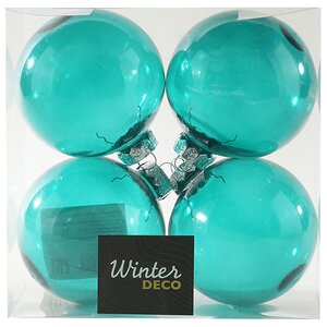 Набор пластиковых шаров Albertine Vitrobulles - Azure Hawaii 10 см, 4 шт Winter Deco фото 8