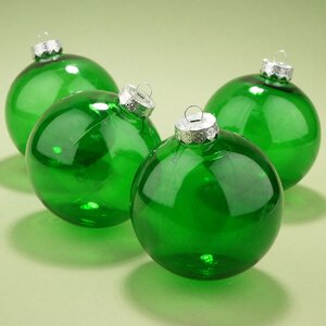 Набор пластиковых шаров Albertine Vitrobulles - Christmas Green 10 см, 4 шт