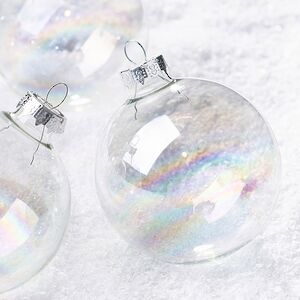 Набор стеклянных шаров 8 см прозрачный перламутр, 6 шт Winter Deco фото 2