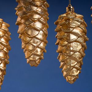 Елочная игрушка Шишка Monfalcone 11 см темно-золотая, 6 шт, пластик Winter Deco фото 5