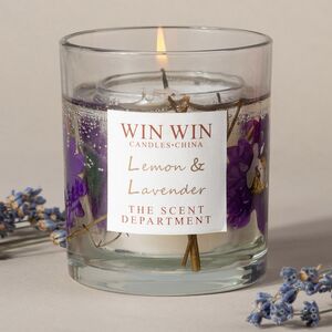 Ароматическая свеча в стакане Win Collection - Лимон и Лаванда 9 см Kaemingk фото 2