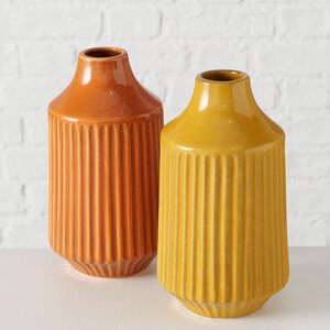 Керамическая ваза Оливия 20 см оранжевая Boltze фото 3