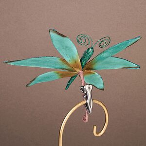 Елочная игрушка Бабочка Буколики 35 см бирюзовая, клипса Winter Deco фото 4