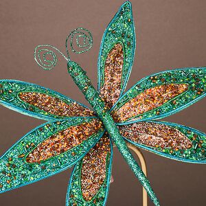 Елочная игрушка Бабочка Буколики 35 см бирюзовая, клипса Winter Deco фото 2