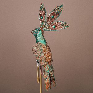 Елочная игрушка Попугай Эбру 30 см, клипса Winter Deco фото 4