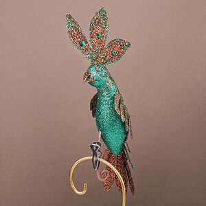 Елочная игрушка Попугай Эбру 30 см, клипса Winter Deco фото 6