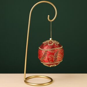 Винтажный елочный шар Аквитания 10 см бургунди Winter Deco фото 2