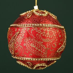 Винтажный елочный шар Аквитания 10 см бургунди Winter Deco фото 4