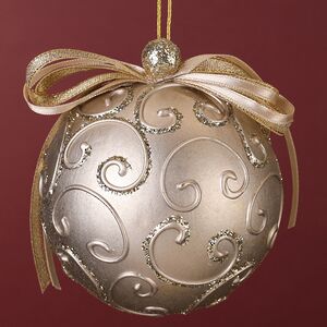 Винтажный елочный шар Прием Франсуазы 10 см серебряный Winter Deco фото 1