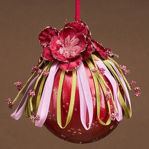 Винтажный елочный шар Матинэ в Валлонии 10 см бургунди Winter Deco фото 1