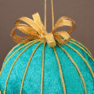 Винтажный елочный шар Адажио Веймара 11 см бирюзовый Winter Deco фото 2