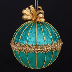 Винтажный елочный шар Адажио Веймара 11 см бирюзовый Winter Deco фото 1
