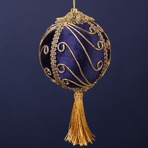 Винтажный елочный шар Sapphire Charm 10 см Winter Deco фото 1
