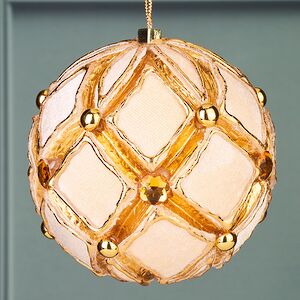 Винтажный елочный шар Equatore 10 см золотой