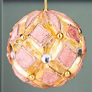 Винтажный елочный шар Equatore 10 см пепельно-розовый