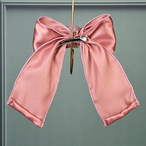 Бант для декора Лотария 16 см, пудровый, клипса Winter Deco фото 3