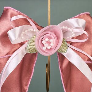 Бант для декора Лотария 16 см, пудровый, клипса Winter Deco фото 2