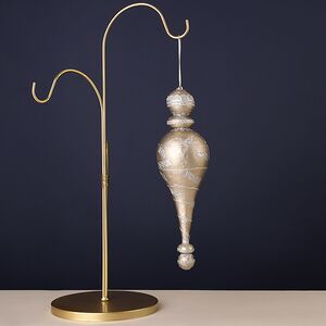 Винтажная елочная игрушка Сосулька Милана 25 см, серебряная, подвеска Winter Deco фото 2