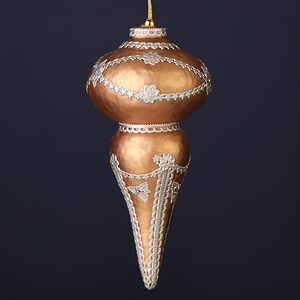 Винтажная елочная игрушка Сосулька Arrivederci 18 см, розовое золото, подвеска Winter Deco фото 4