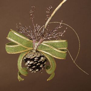 Бант на елку Ожеро: Лес Саксен 20 см оливковый, клипса Winter Deco фото 5