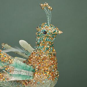 Елочная игрушка Павлин Дуоль: Лес Саксен 17 см, клипса Winter Deco фото 2