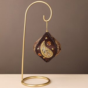 Винтажный елочный шар Гемиола: Lyonesse Сaprice 11 см, подвеска Winter Deco фото 5