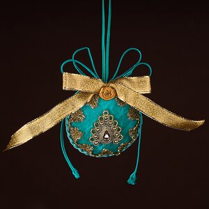 Винтажная елочная игрушка Медальон - Dene Entourage 11 см Winter Deco фото 2