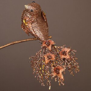Елочная игрушка Птичка Франш-Конте 22 см, бронзовая, клипса Winter Deco фото 3