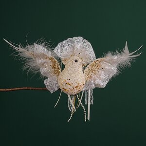 Елочная игрушка Птичка Мальдини 23 см, золотая, подвеска Winter Deco фото 6