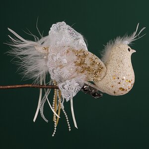 Елочная игрушка Птичка Мальдини 23 см, золотая, подвеска Winter Deco фото 4