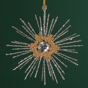 Елочная игрушка Снежинка Евлалия 14 см серебряная, подвеска Winter Deco фото 1