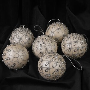 Набор елочных шаров Dynasty Hanchao 9 см жемчужный, 6 шт Winter Deco фото 1