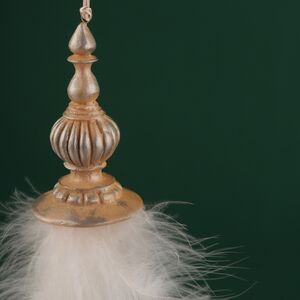 Елочная игрушка с перьями Бронзино 15 см, подвеска Winter Deco фото 2