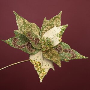 Искусственная пуансеттия Sophia 29 см, клипса Winter Deco фото 5
